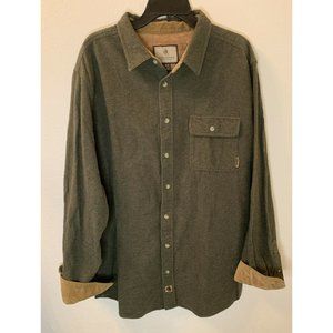 Legendary Whitetails FLANNEL LONG SLEEVE SHIRT Mens XLT GREEN corduroy trim TALL